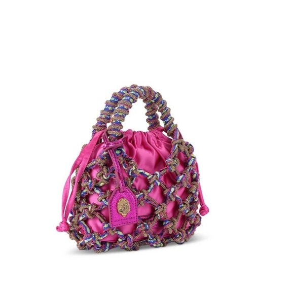KURT KEIGER London Macrame crystal net mini bag + Dust bag Pink - Picture 4 of 10